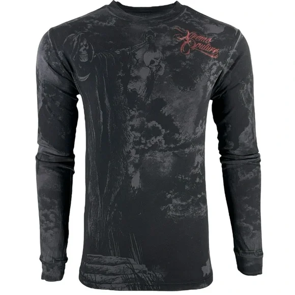 Xtreme Couture By Affliction Men's Graphic T-Shirt - Carbon Y2K Style Tee For Streetwear & Casual Looks